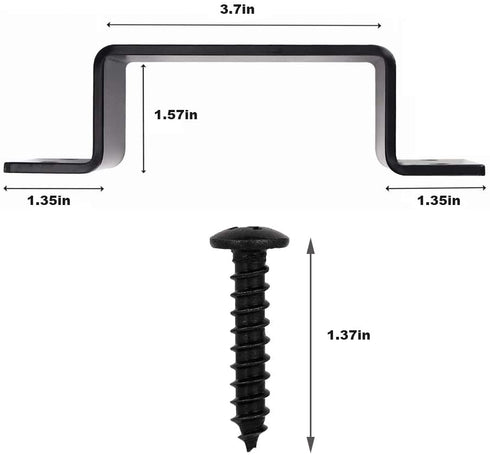 Heavy Duty Door Barricade Brackets Door Security Bar Holder Brackets Fit for 2 X 4's Lumber for Door Reinforcement (1 Pair 2 Pieces with 8 Screws) (2 Close Bar Holder)