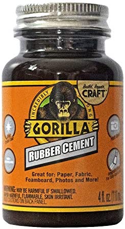 Gorilla Rubber Cement with Brush Applicator, 4 Ounce, Clear, (Pack of 2)