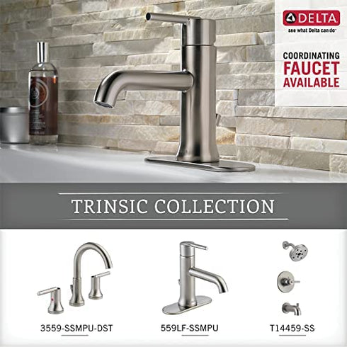 DELTA FAUCET 75950-SS Trinsic Toilet Paper Holder, 3.31 x 7.00 x 3.31 Inches, Stainless