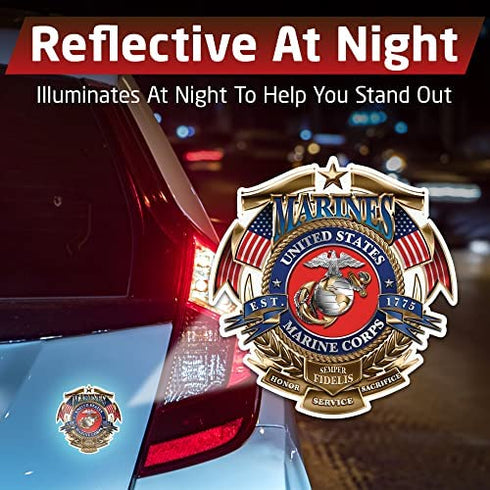 Erazor Bits Military Decals, Marines Stickers, United States Marine Corps Vinyl, Semper Fidelis Sticker for Car, Truck, Home, Cases and Coolers MM115D-4-002 (4in,2pack),