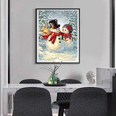 ACANDYL Paint by Number Snowman DIY Painting Paint by Number Kits for Adults Kids Christmas DIY Canvas Painting by Numbers Acrylic Painting Arts Craft Decoration for Home Christmas Snowman 16x20 in