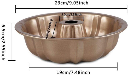 Pan Set Cake Baking Pan Non-Stick 7.5-Inch Fluted Tube Pan, Set of 2