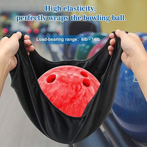 COITEK Bowling Seesaw Bag 2 Pack, Bowling Polisher Bag Carrier Ball Cleaner Holder Bag Bowling Cleaner Towel(Black)