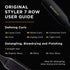 Denman Original Styler, 7 Row for Detangling, Blow-drying, Styling & Smoothing the Hair, All Black D3