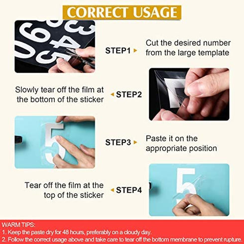 Reflective Capital Letters and Numbers Sticker Decal, Self Adhesive Mailbox Address Letters and Numbers 0-9, Waterproof and Fadeless for Bin, Window, Signs, Door, Cars (104 Pieces,2 Inch)