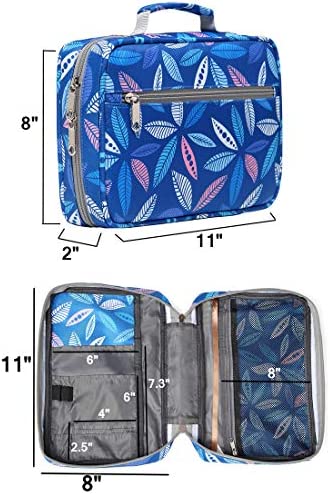 Bible Cover Case Carrier Carrying Bag with Handles for Women Ladies Teens Floral Pattern Flower Print Scripture Tote Good Book Holder Organizer
