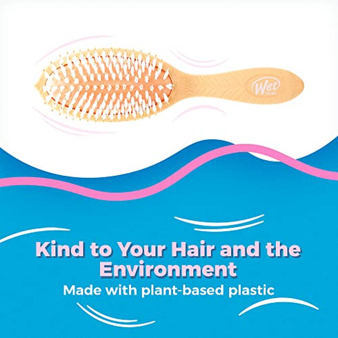 Wet Brush Go Green Coconut Oil Infused Detangling Hair Brush - Pain-Free Ultra-Soft Detangler Bristles Glide Through Tangles with Ease - Protects Against Split Ends - 100% Plant-Based Plastic