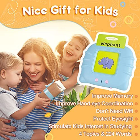 Yehtta Learning Toys for 3 4 5 6 Year Old Boys Birthday Gifts for 3-6 Years Old Boys 224 Words Audible Baby Flash Cards Speech Therapy Toys Autism Toys for Girls Christmas Birthday Gifts for Kids