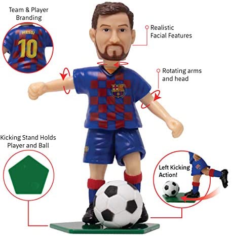 Maccabi Art Official Lionel Messi FC Barcelona Soccer Action Figure, 4.5” H x 3.5” W x 1.5” D