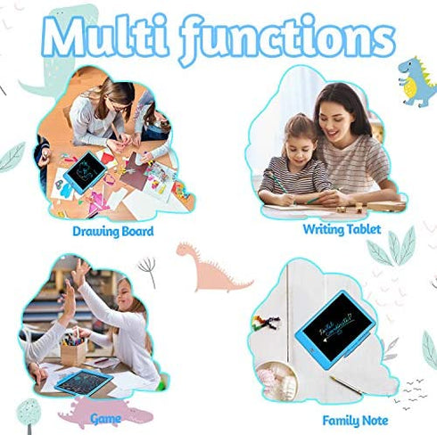 TEKFUN Toddler Toys for Boys 3 4 5 6 7 Year Old, 8.5" LCD Writing Tablet Doodle Board, Color Drawing Pad for Kids Doodle Board , Educational Boys Gifts Toys for 3-8 Year Old Girls Boys (Blue Dinosaur)
