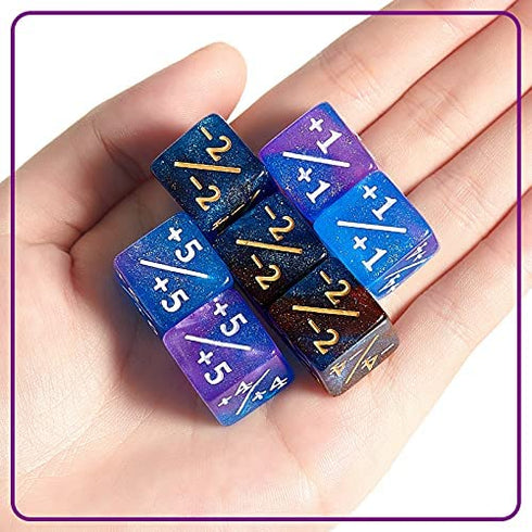 24 Pieces Dice Counters Token Dice D6 Gaming Dice Cube Loyalty Counter Magic Dice Compatible with Card Gaming Accessory, 2 Styles