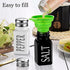 Salt and Pepper Shaker Set,Farmhouse Salt and Pepper Shakers,Vintage Glass Black and White Shaker Set With Stainless Steel Lid, Easy To Fill And Clean