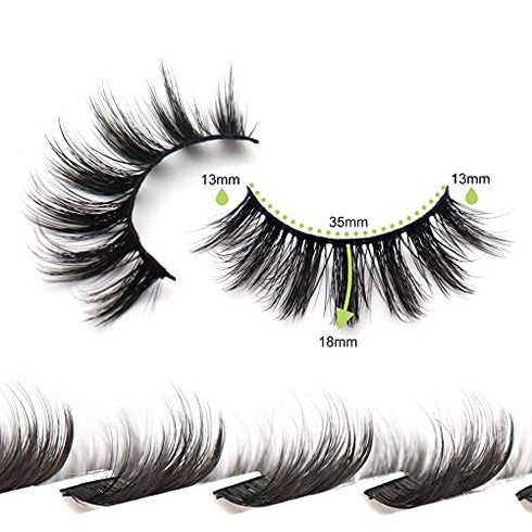 Veleasha Lashes 3D Faux Mink Lashes Fluffy False Eyelashes Natural Look 14 Pairs Lashes Pack Luxury Wispy Fake Eyelashes