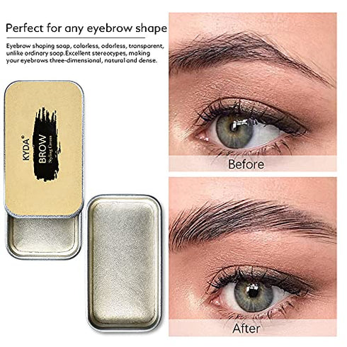 Ownest 2 PCS Eyebrow Soap Kit,Brows Styling Soap,Long Lasting Waterproof Smudge Proof Eyebrow Styling Pomade for Natural Brows, 3D Feathery Brows Makeup Balm