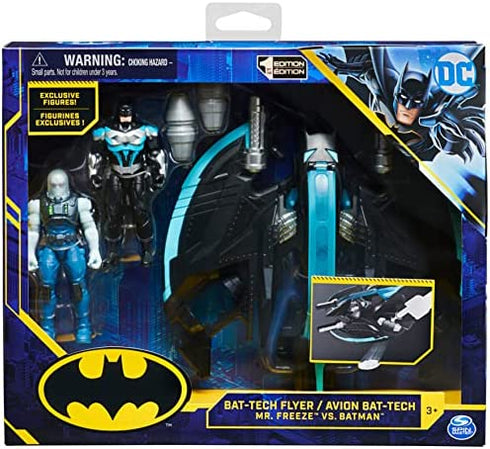 DC Comics Batman Bat-Tech Flyer with 4-inch Exclusive Mr. Freeze and Batman Action Figures, Kids Toys for Boys Ages 3 and Up