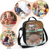 PrelerDIY Sloth Lunch Box - Insulated Lunch Box for Kids Funny 3D Design with Side Pocket & Shoulder Strap Lunch Bag, Perfect for School/Camping/Hiking/Picnic/Beach/Travel
