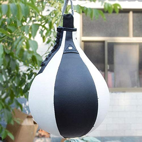 CALIDAKA Speed Punching Ball Boxing Speed Bag Hanging Boxing Ball, Hanging Swivel Speed Bag, PU Leather Muay Punching Ball Striking Bag for Gym MMA Boxing Sports Punch Bag