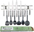 Magnetic Knife Holder for Wall - Metal Knife Magnetic Strip 18 Inch - Stainless Steel Knife Magnet Bar Rack With Hooks - Kitchen Utensil Holder and Knife Storage Holder