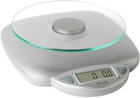 Taylor Precision Products - 3842 Taylor Precision Products 11lb Digital Glass Top Household Kitchen Scale, Universal, Silver