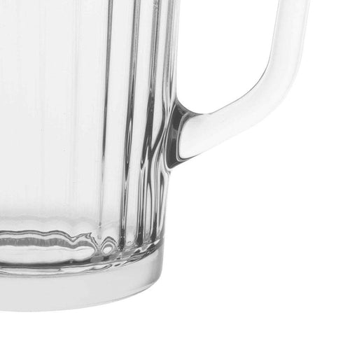 AmazonCommercial Everyday Glass Jug, Fluted Pitcher with Spout and Handle - 41.5 oz