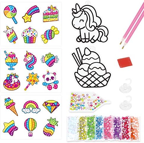 Giant Gem Diamond Painting Kit Arts and Crafts for Kids Ages 8-12 Make Your Own Diamond Art Kit Stickers and Suncatchers Craft Kits Suppliers for Boys and Girls Activities Age 4 5 6 7 8 9 10 11 12