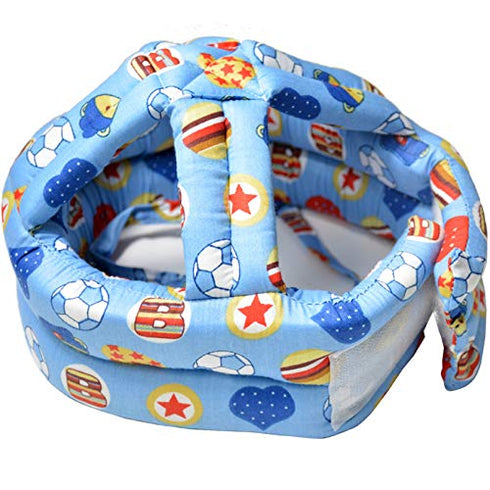 IULONEE Baby Infant Toddler Helmet No Bump Safety Head Cushion Bumper Bonnet Adjustable Protective Cap Child Safety Headguard Hat for Running Walking Crawling Safety Helmet for Kid (Blue Ball)
