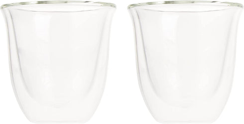 De'Longhi DeLonghi Double Walled Thermo Espresso Glasses, Set of 2, Regular, Clear