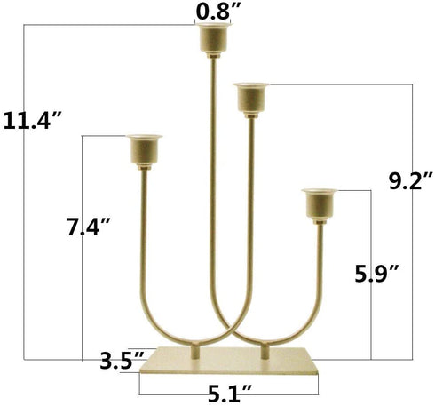 smtyle Candlestick Holders Set of 4 Candelabra with Iron-0.8" Diameter Ideal for Pillar LED Candles Gold