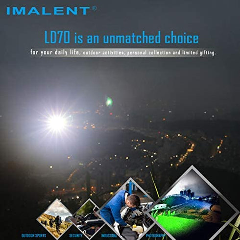 IMALENT LD70 EDC Flashlight Led Rechargeable Flashlight, Powerful 4000 Lumens with CREE XHP70.2 LED, Super Bright Torch for Camping and Hiking
