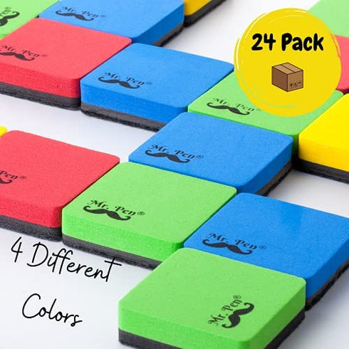 Mr. Pen- Dry Erase Erasers, 24 Pack, Dry Erasers, Dry Erase Board Erasers, White Board Erasers, Whiteboard Erasers, Small Dry Erase Eraser, Mini Dry Erasers, Magnetic Erasers, Dry Erase Marker Erasers