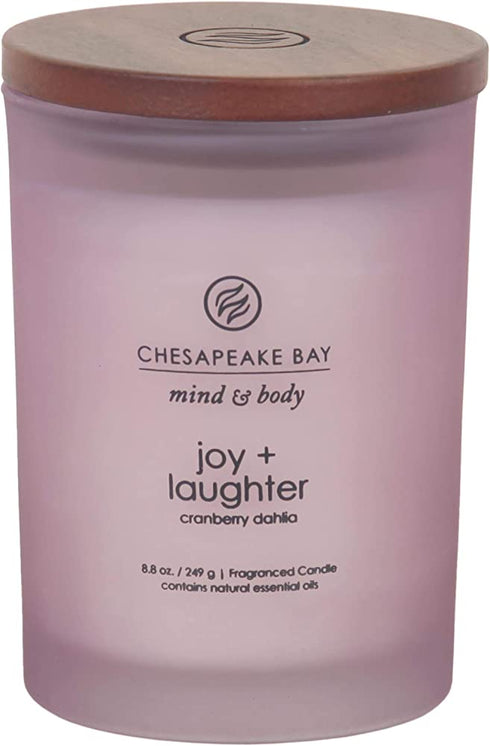 Chesapeake Bay Candle Scented Candle, Joy + Laughter (Cranberry Dahlia), Medium