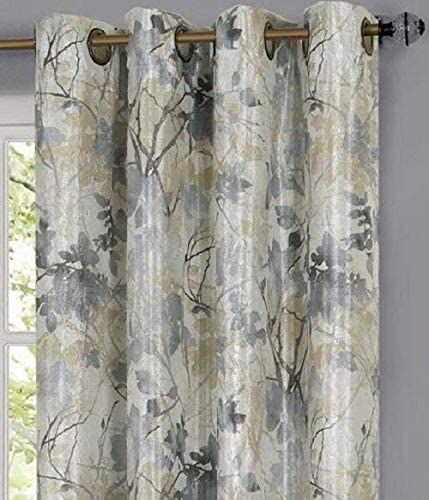 Achim TQPN84SL06 Home Furnishings, Silver Tranquil Lined Grommet Window Curtain Panel, 50" x 84", 50"x84"