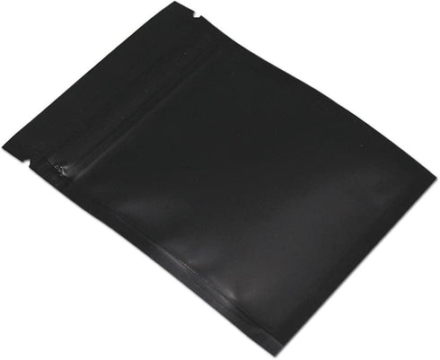 100 Pcs Mylar Zipper Lock Bag Food Storage Aluminum Foil Airtight Bags Front Clear Plastic Candy Packaging Pouch for Zip Flat Heat Seal Lock Resealable (10x15cm (3.9x5.9 inch), Matte Black)