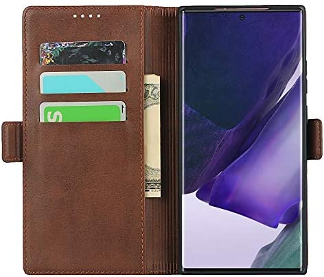 SunYoo for Samsung Note20 Ultra/Note20 Ultra 5G Case,Leather Wallet Case Magnetic Closure Stand Holder Cover with Card Slots/Cash Compartment for Galaxy Note20 Ultra/Note20 Ultra 5G-Dark Brown
