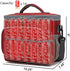 FlowFly Insulated Reusable Lunch Bag Adult Large Lunch Box for Women and Men with Adjustable Shoulder Strap Front Zipper Pocket and Dual Large Mesh Side Pockets, Red