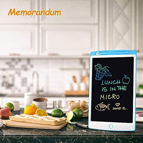 ScriMemo LCD Writing Tablet for Kids,10-Inch Drawing Tablets Kids Doodle Board Colorful Sketch Pad Reusable Magnetic Drawing Board Gifts for Kids and Adults at Home, School and Office (Blue)