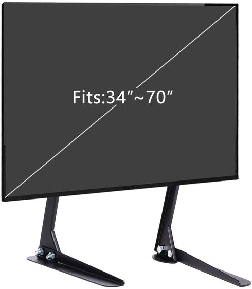 Universal TV Stand Table Top Base for 34 to 70 Inches LCD Flat Screen TV,Black
