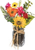 Artificial Premade Floral Mix Arrangement in Glass Jar, 12"