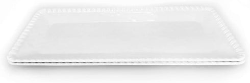 17-Inch Melamine Serving Tray/Platters Set of 2, White & Rectangular | 100% Melamine,Dishwasher Safe,BPA Free