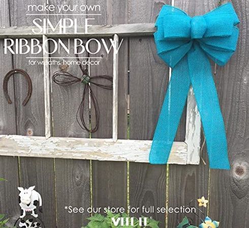Midi Ribbon Sky Blue Wired Ribbon 1.5 Inch Wired Edge Blue Burlap Roll Blue Ribbon Nautical Blue Ribbon for Summer Crafts, Wreath, Gift Wrapping, Garland, Bows Making, Swag, Home Decor (10 Yards)