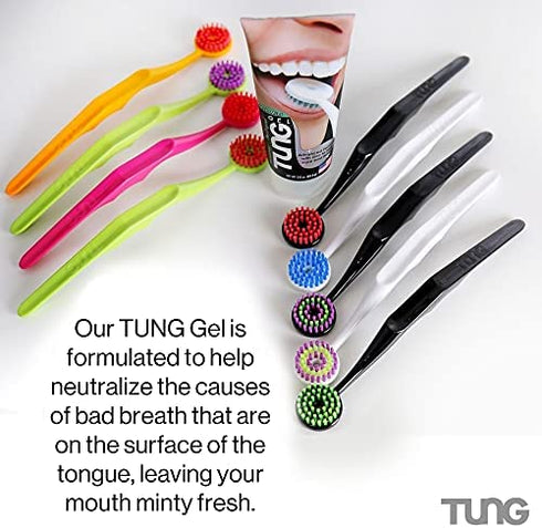 Peak Essentials | The Original Tung Gel | Premium | Tongue Cleaner | Odor Eliminator | Fight Bad Breath | Fresh Mint | BPA Free | Made in America | (2 Count)