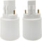 2pcs E-Simpo GX23 Pin-Base to E26/E27 Lamp Base Adapter CFL PL Lamp base to E26 E27 Edison Socket Holder Adapter, Gx23 to E26 Adapter (Gx23 to E26/E27, Double Tab,2P in Parallel)