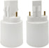 2pcs E-Simpo GX23 Pin-Base to E26/E27 Lamp Base Adapter CFL PL Lamp base to E26 E27 Edison Socket Holder Adapter, Gx23 to E26 Adapter (Gx23 to E26/E27, Double Tab,2P in Parallel)