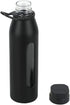 Takeya Glass Water Bottle with Silicone Sleeve and Twist Cap, 22 Ounce, Black