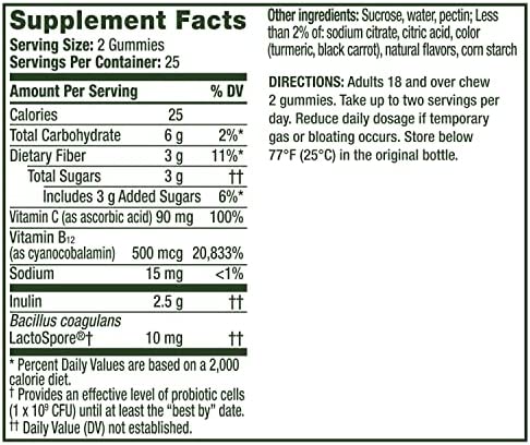 Align Probiotic, Gut Health & Immunity Support, Probiotic for Women and Men, #1 Doctor Recommended Brand, Vitamin C and B12 for Immune Support & Energy, Citrus Flavor, 50 Gummies