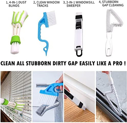 YuCool Hand-held Groove Cleaning Tools,Window Groove Cleaning Brush Tools Set or Sliding Door Track Cleaning Brush,Hand-held Groove Gap for Window Air Conditioning Kitchen Cleaning Tools Car Vents