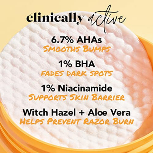 SweetSpot Labs Buff & Brighten, Daily Ingrown Hair Treatment with Salicylic Acid and Niacinamide, Safe for Bikini Area, 50 Exfoliating & Brightening Pads