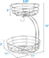 Bextsrack 2-Tier Fruit Basket Bowl with Banana Hanger for Kitchen Countertop, Dining Table, Silver