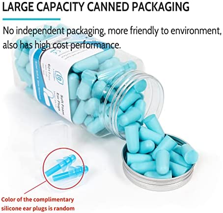 Lysian Ultra Soft Foam Earplugs 60 Pairs, 38dB SNR Ear Plugs for Sleeping, Travel, Shooting (Lake Blue)