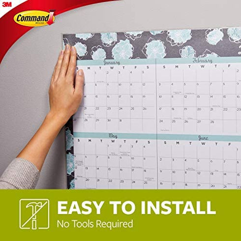 Command Poster Strips, Damage Free Hanging Poster Hangers, No Tools Wall Hanging Strips for Posters, 60 White Command Adhesive Strips